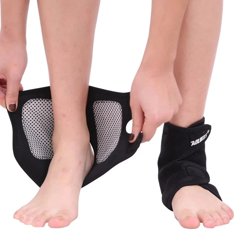1 paire de ceintures de soutien pour chevilles, thérapie magnétique infrarouge lointain, auto-chauffantes en tourmaline, masseur de talon, soins de santé des pieds