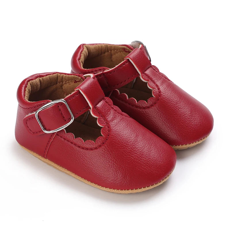 New Fashion Newborn Red Baby Shoes Non-slip Cloth Bottom Shoes For Girls Elegant And Noble Leisure Baby First Walking Shoes
