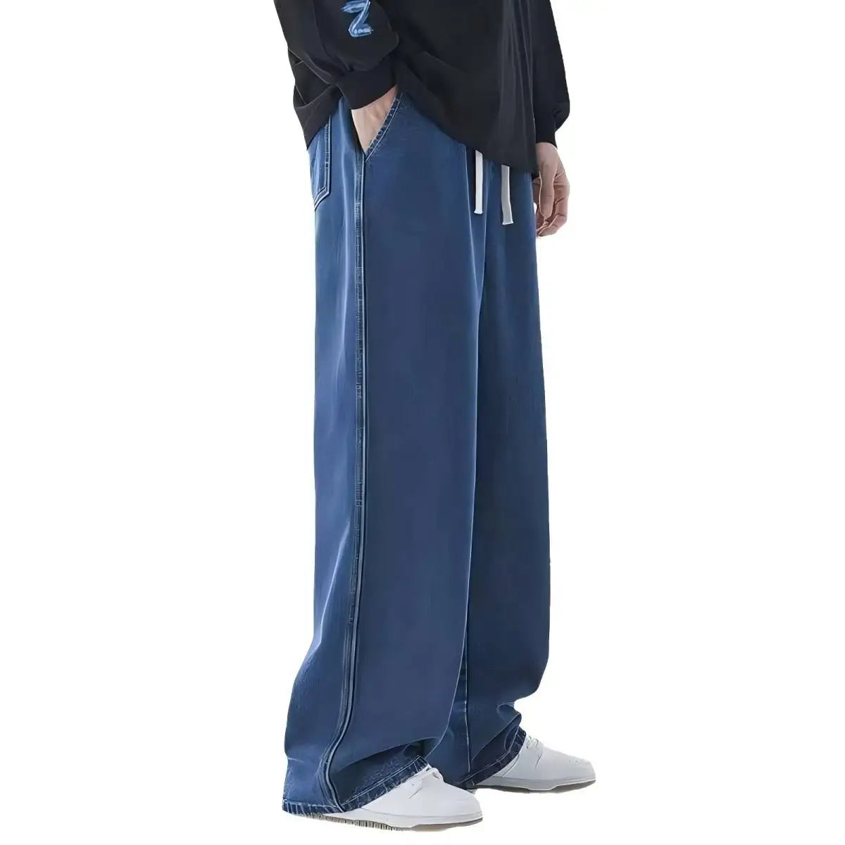 Jean classique pour homme, pantalon en denim, doux, noir, style motard, salopette, taille S à 3XL