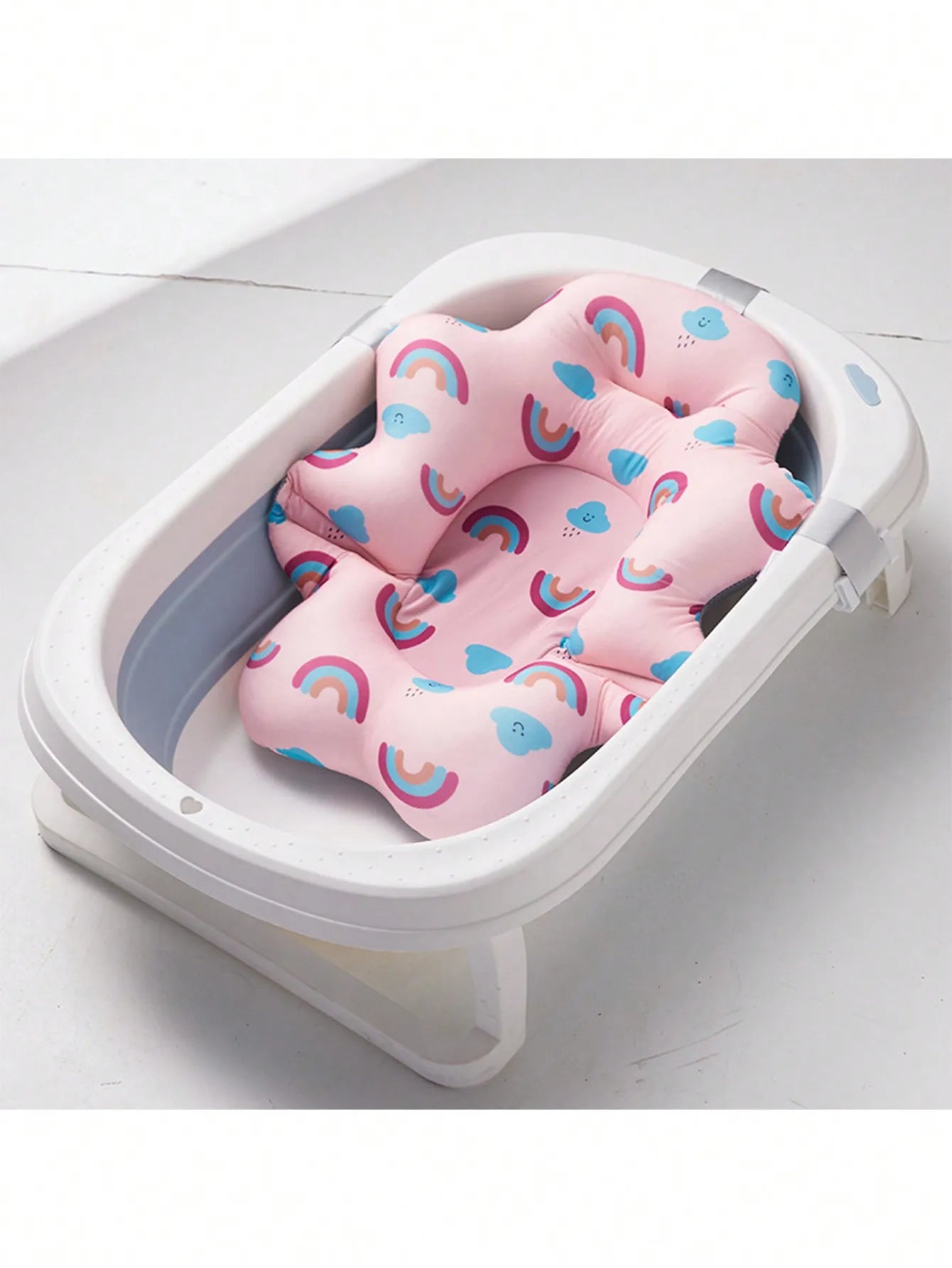 Filet de bain pour nouveau-né, cadre de bain, tapis de suspension pour bain de bébé, lit de bain, filet de bain antidérapant, poche pour s'asseoir et s'allonger