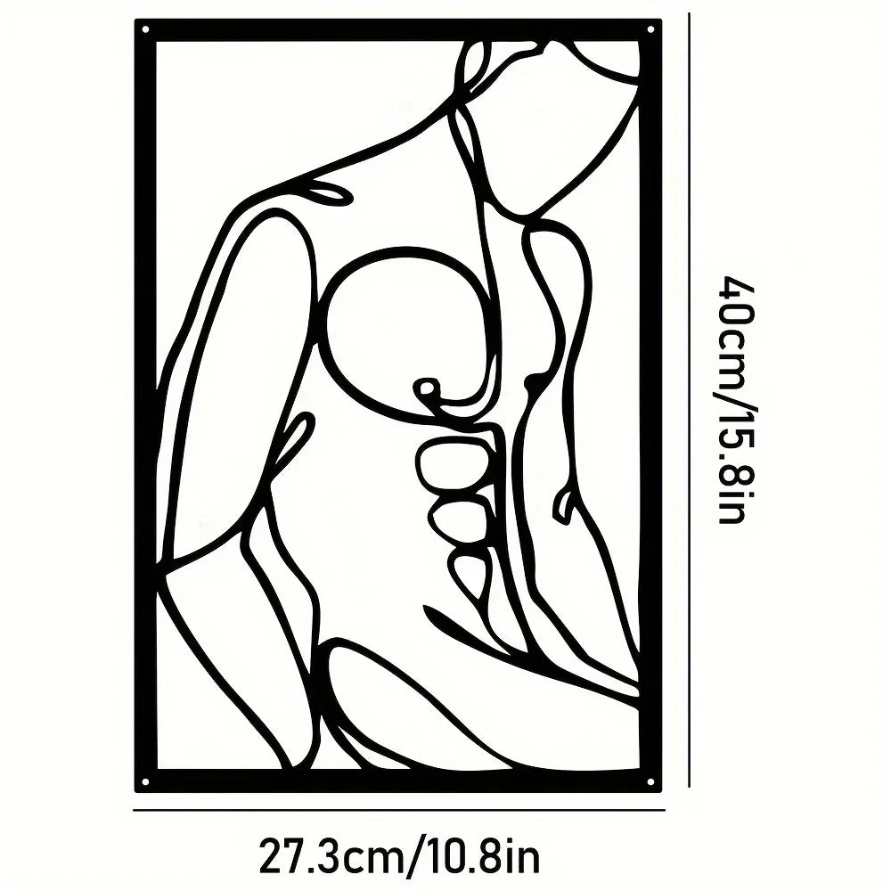 Décoration murale moderne en métal 40 x 60 cm – Motif géométrique abstrait pour salon, décoration contemporaine élégante