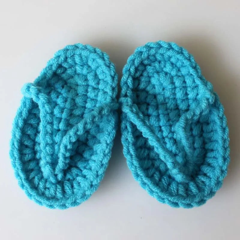 Newborn Photography Prop Accessories 1 Pair Baby Knitted Slippers Mini Handmade Crochet Shoes Boys Girls Fotografia Flip-flops