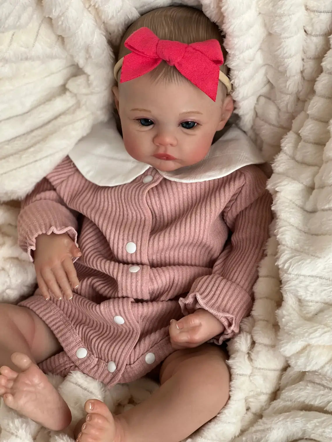 NPK 19inch Meadow Reborn Baby Doll Newborn Baby Size Real Picture Handmade 3D Skin Painted Hair Visible Veins