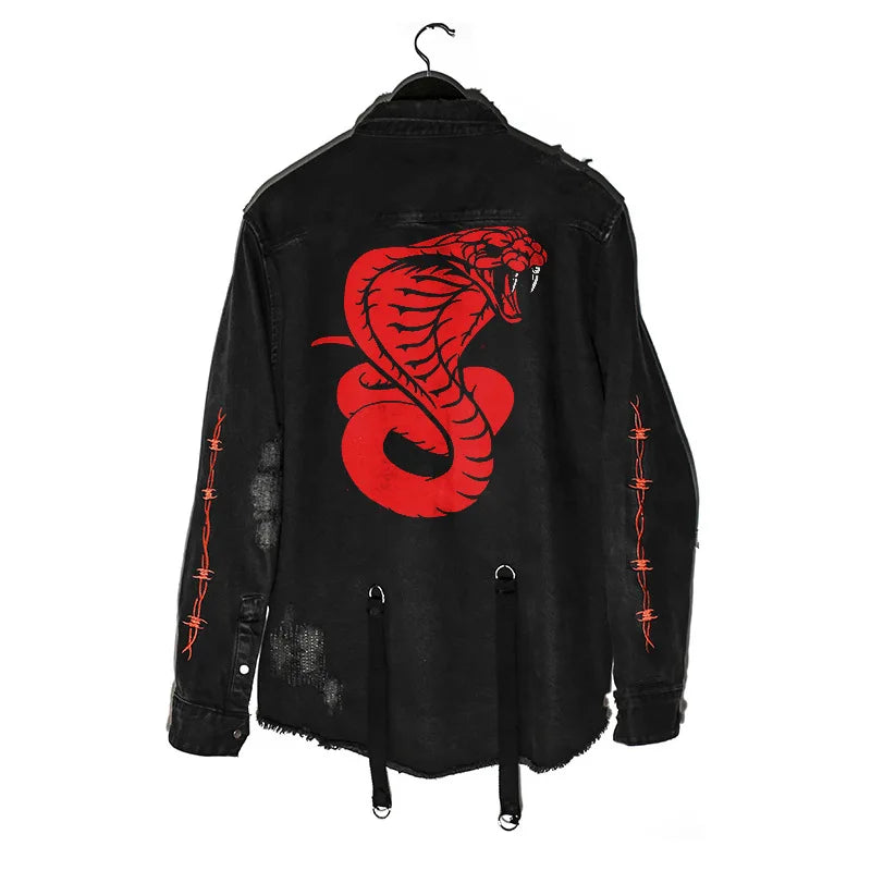 Mens Gym Trend Denim Jacket Techwear Jeans Jackets Causal Fitness Man Loose Clothing Outerwear Coat Cotton Sports Sweatshirt