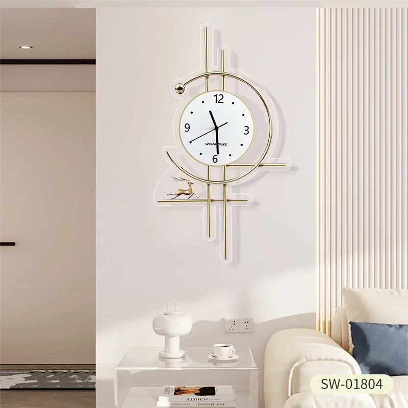 Horloge murale en métal pour salle de bain, salon, design xénomorphe, montre murale créative et tendance, motif paon, décoration de chambre