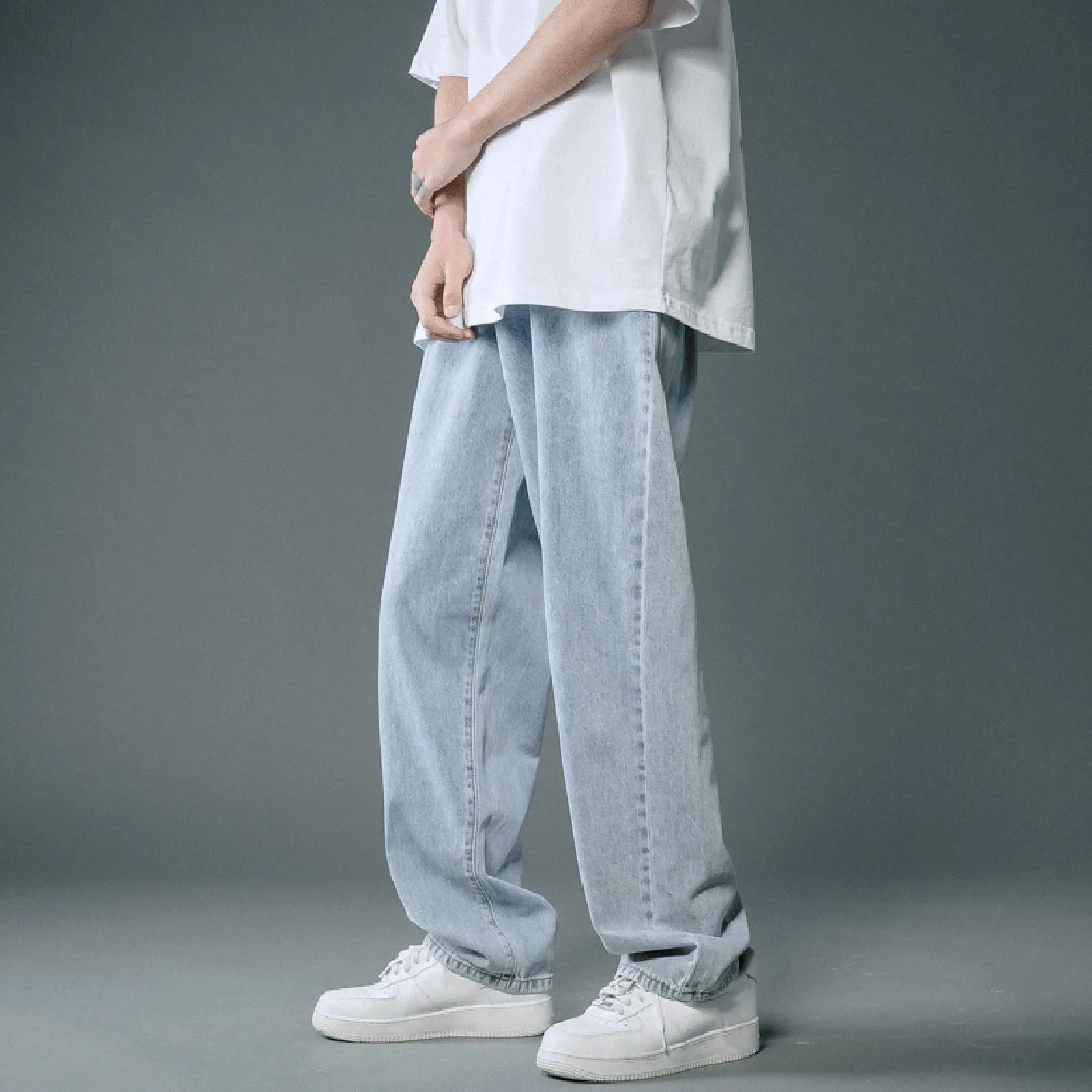 Men Casual Fashion Loose Jeans Street Wide Leg Trousers Pants Male Clothes Casual Trousers Ropa Hombre Cargo Baggy