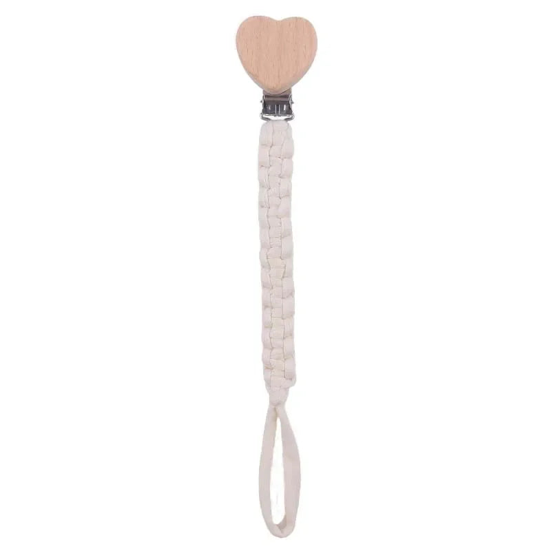 Chaîne de sucette personnalisée en bois pour bébé, avec nom, tissage, pendentif, anneau de dentition, cadeau pour nouveau-né