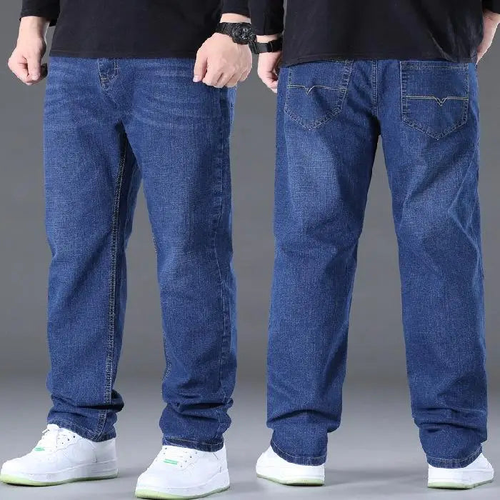 Jeans pour hommes grandes tailles 28-50, tissu denim, pantalons grande taille pour personnes en surpoids de 45 à 150 kg, jeans Hombre, jeans à jambe large, pantalon homme