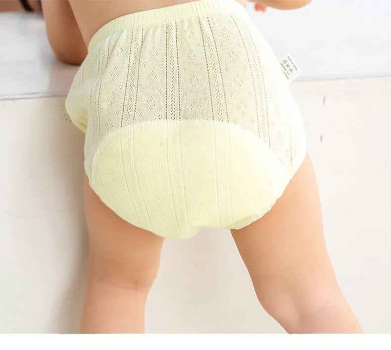 Newborn Training Pants Baby Shorts Solid Color Washable Underwear Boy Girl Cloth Diaper Reusable Nappies Infant Panties