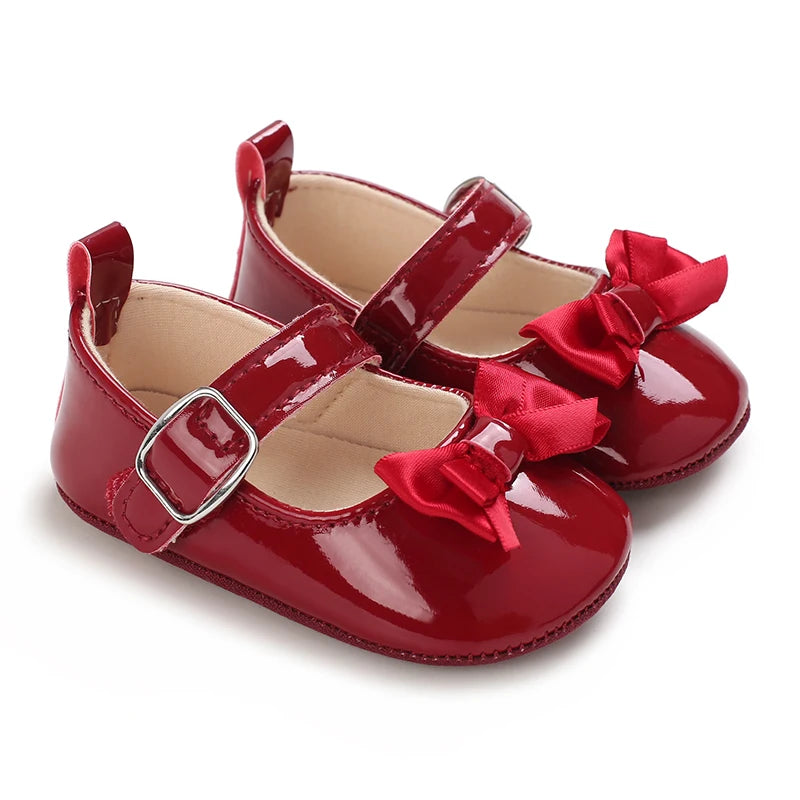 New Fashion Newborn Red Baby Shoes Non-slip Cloth Bottom Shoes For Girls Elegant And Noble Leisure Baby First Walking Shoes