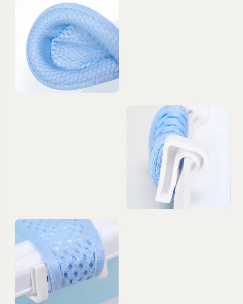Baby Bath Net Mat Children Newborn Adjustable Bathtub Pillow Seat Cushion Cross-shaped Anti-slip Bathtub Shower Cradle Bed Seat