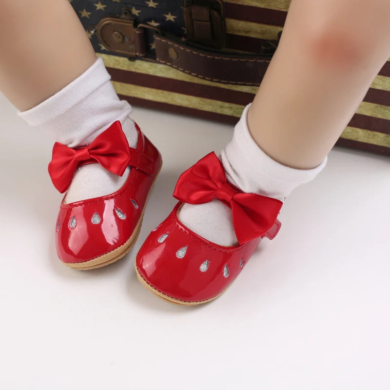 New Fashion Newborn Red Baby Shoes Non-slip Cloth Bottom Shoes For Girls Elegant And Noble Leisure Baby First Walking Shoes