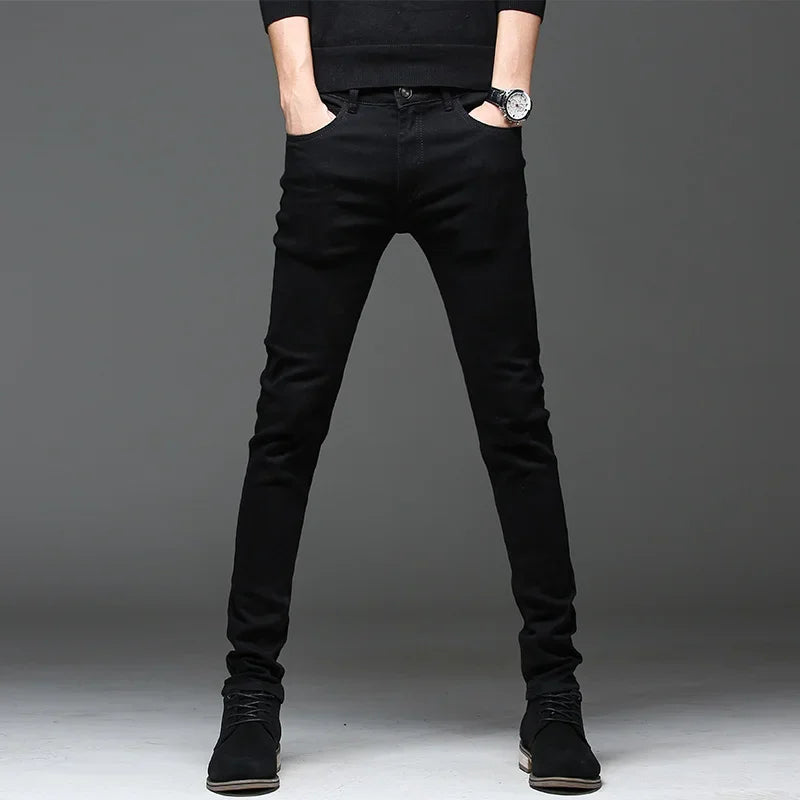 2024 Spring and Autumn New Men's Classic Fashion Black Straight Leg Jeans Men's Casual Slim Size High Quality Long Jeans 28-36