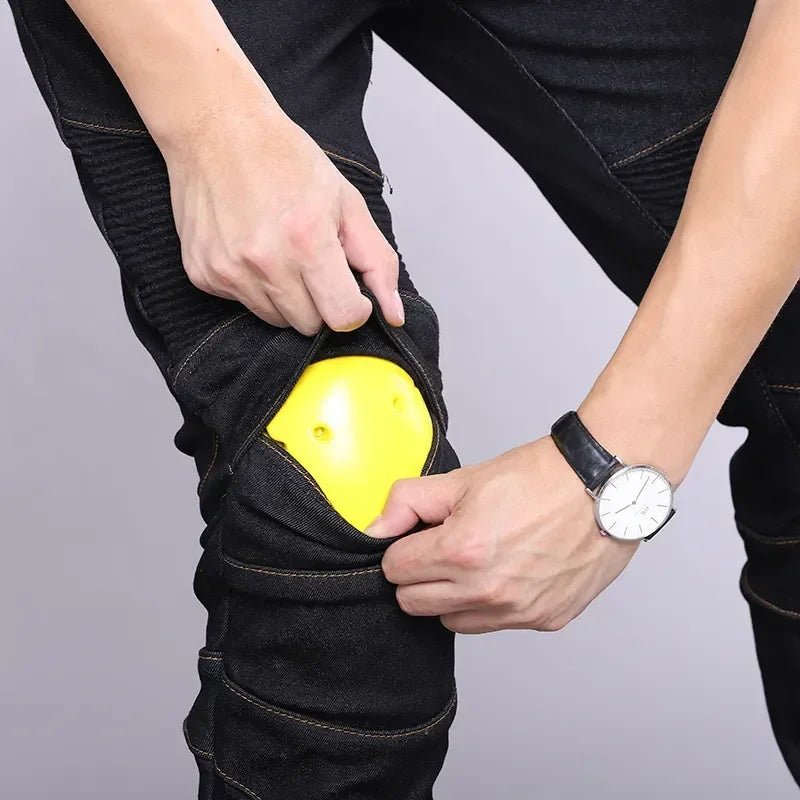 Pantalon de moto en jean pour homme, antidérapant, résistant à l'abrasion, coupe classique, toutes saisons, équipement de motard prêt pour la course