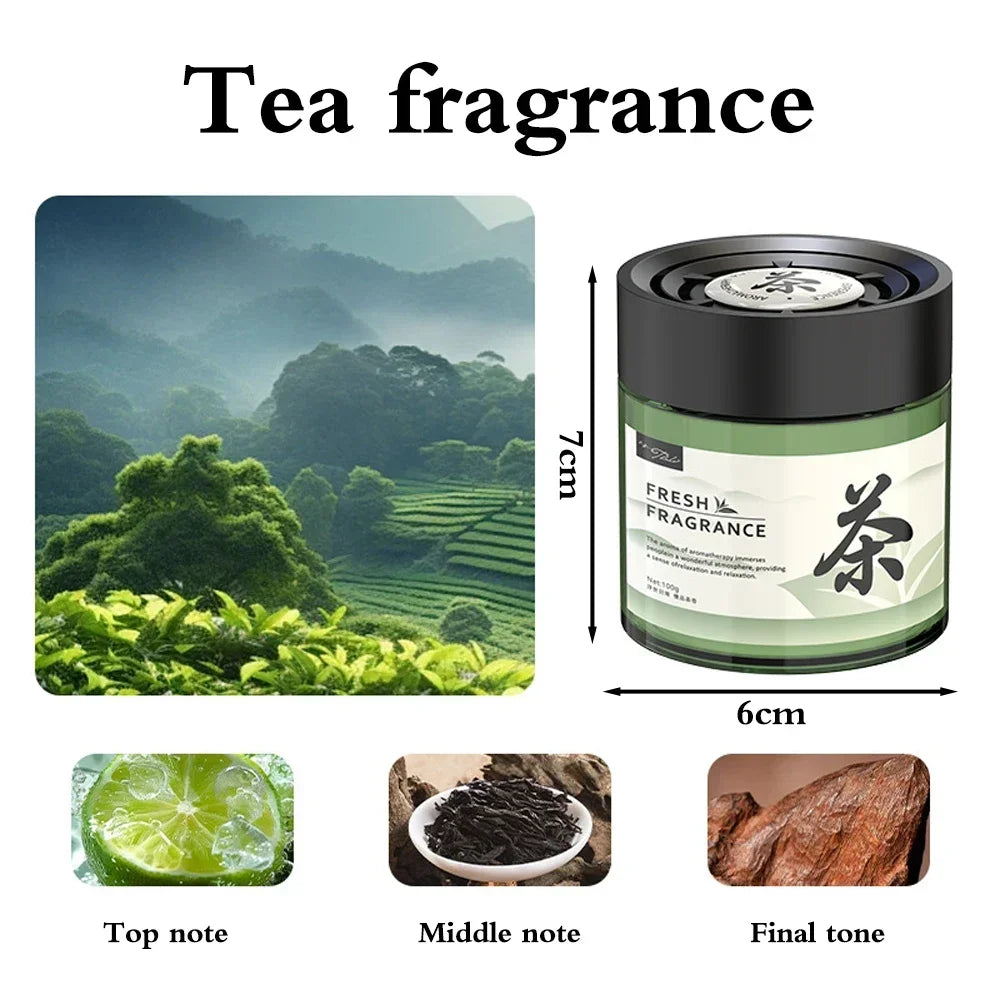 Car Aromatherapy Solid Balm Long Lasting Fragrance Car Dashboard Cup Groove Tea Aroma Ornament Interior Deodorant Air Freshener
