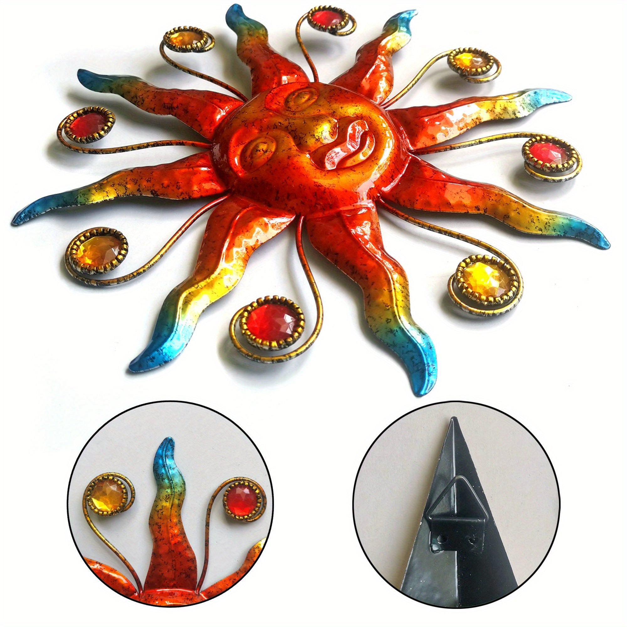 Metal 3pcs/set Celestial Wall Art Sculpture - Sun Moon Star Wall Decoration - Christmas Decor Supplies, Home Decor, Holiday Decor, Room Decor