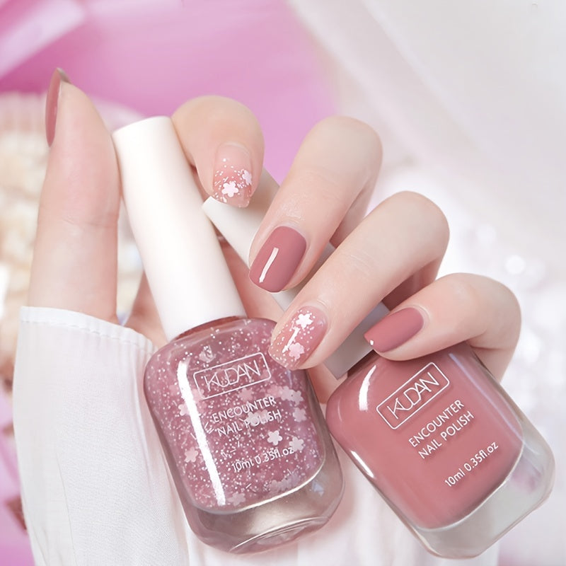 Vernis à ongles à séchage rapide 10 ml - Formule ultra-brillante et non toxique dans des tons rose, noir, blanc et rouge tendance - Parfait pour des manucures et des créations nail art en toute sécurité à domicile
