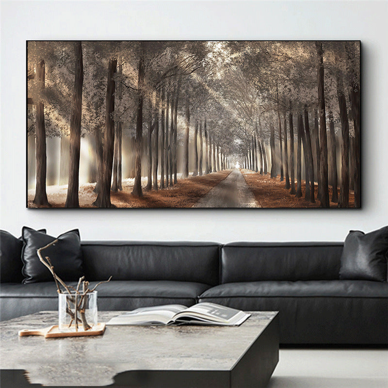 Peinture sur toile scandinave Nature Sunshine - 1 pièce, affiche d'arbres, paysage forestier, images murales pour décoration intérieure, sans cadre