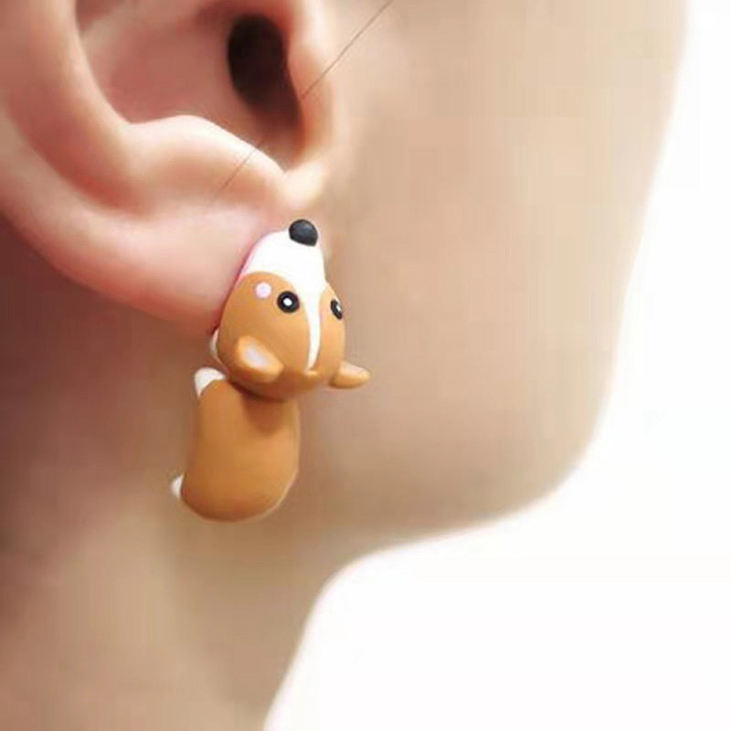 Charming Metal Cartoon Animal Earrings - Cute Dinosaur, Puppy & Whale Designs for Men and Women - Perfect Party Favors & Gifts, Clay Bite, Fashion Accessories