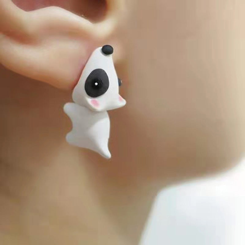 Charming Metal Cartoon Animal Earrings - Cute Dinosaur, Puppy & Whale Designs for Men and Women - Perfect Party Favors & Gifts, Clay Bite, Fashion Accessories