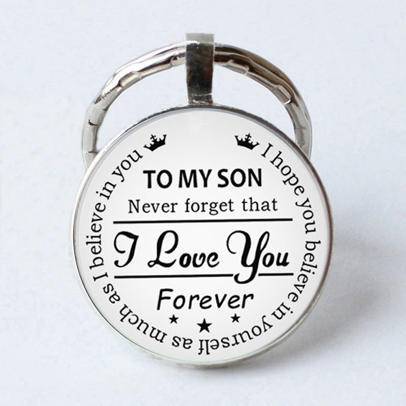 To My Daughter Stainless Steel Keychain Fashion Vintage Bag Key Chain Ornament Bag Purse Charm Accessories