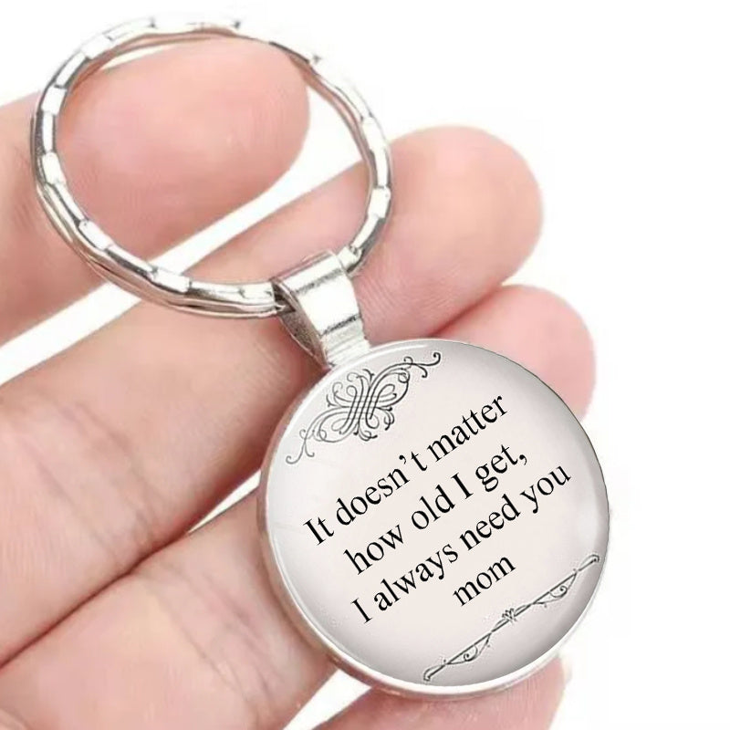 I Need You Mom Keychain Pendant Fashion Vintage Car Keyring Ornament Bag Purse Charm Accessories Mothers Day Gifts