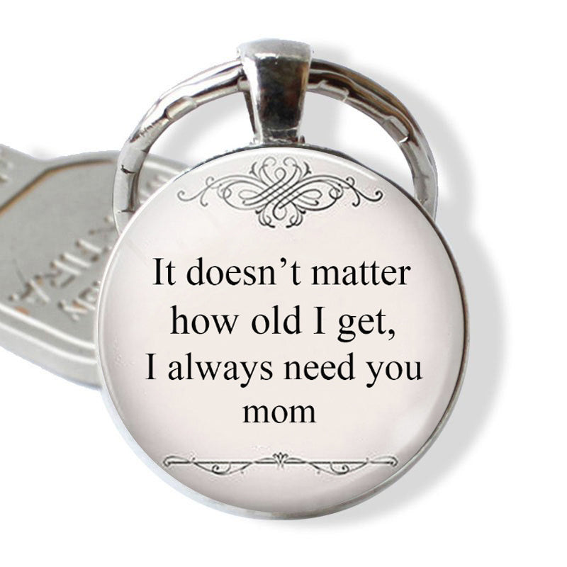 I Need You Mom Keychain Pendant Fashion Vintage Car Keyring Ornament Bag Purse Charm Accessories Mothers Day Gifts