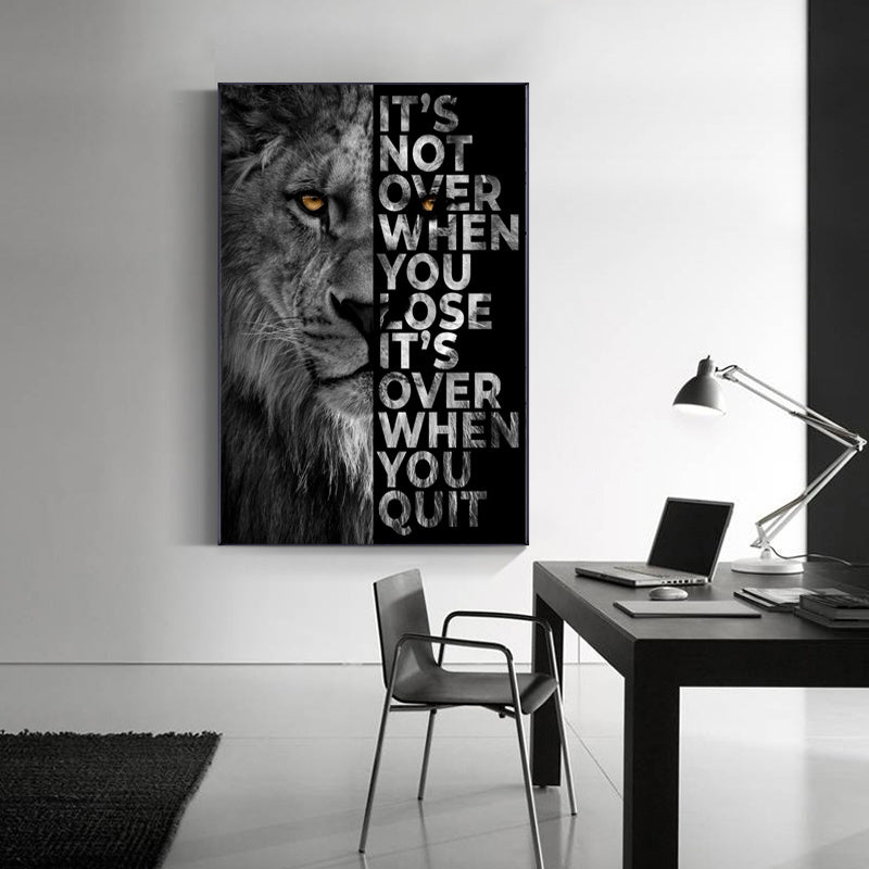 [1pc Peinture à l'huile de lion parfaite] 1pc, peinture à l'huile de lion sur toile murale - Parfait pour la décoration de la maison, de la chambre, du salon et de l'entrée - Améliorez votre sens du style et de la beauté