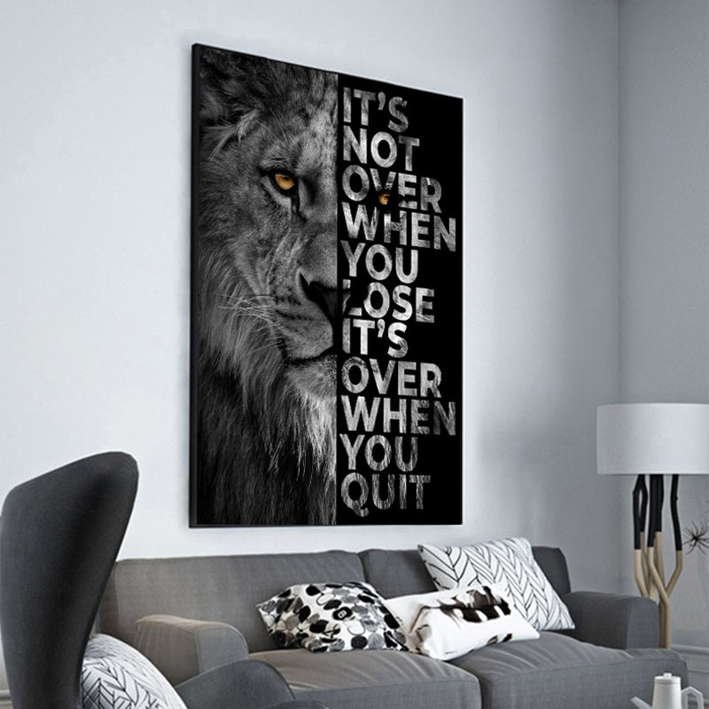 [1pc Peinture à l'huile de lion parfaite] 1pc, peinture à l'huile de lion sur toile murale - Parfait pour la décoration de la maison, de la chambre, du salon et de l'entrée - Améliorez votre sens du style et de la beauté