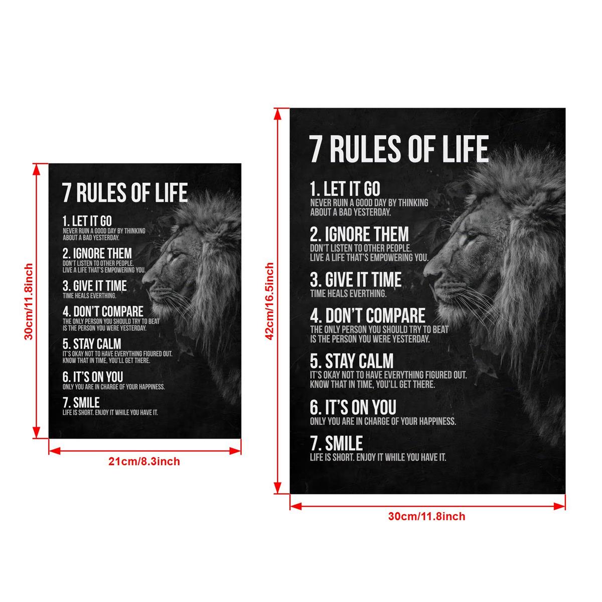 [1pc Inspirational Quotes Poster] 1pc Canvas Poster, Vintage Art, Inspirational Quotes Poster, 7 Rules Of Life, Ideal Gift For Bedroom, Decor Wall Art, Wall Decor, Fall Decor, Wall Decor, Room Decor, Room Decoration, No Frame
