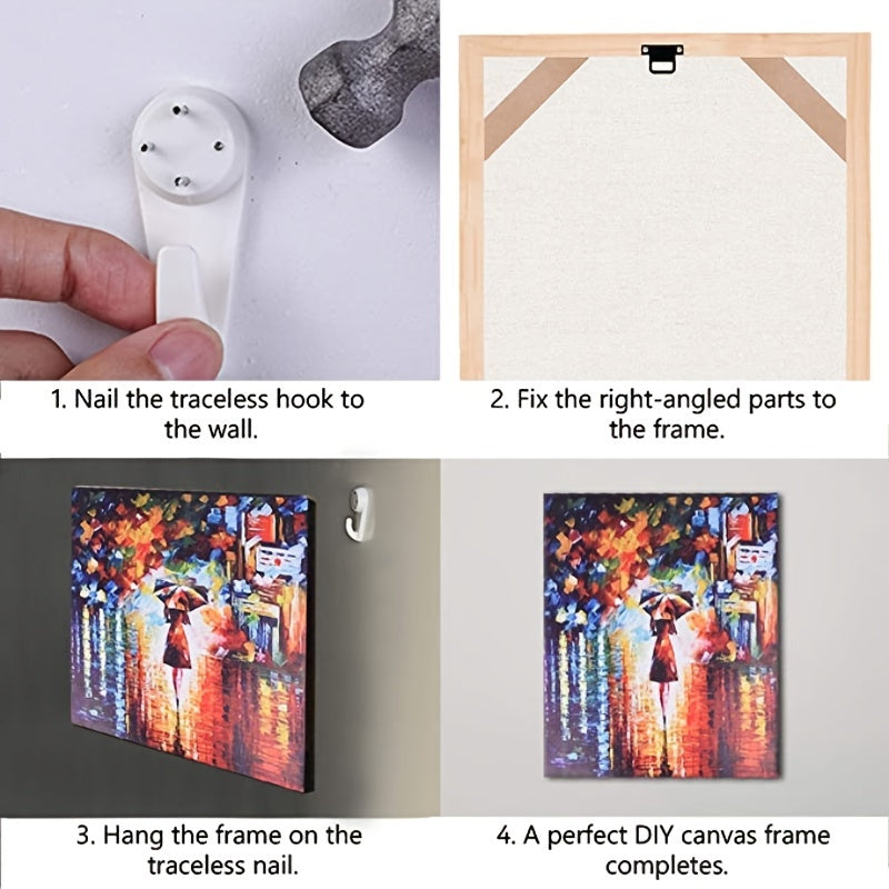 1 set Easy-to-Use DIY Wood Canvas Stretcher Frame Kit for Gallery Wrap Oil Paintings - Perfect for Wall Art Decor