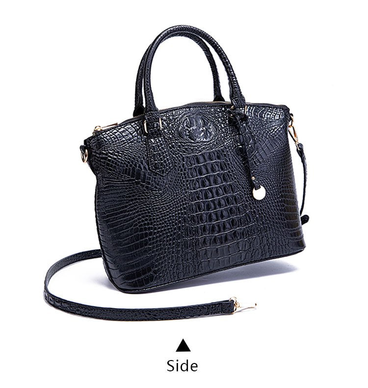 Fashion-Forward Crocodile Pattern Tote Bag - Double Handle Work Purse with Secure Zipper Closure - Perfect for Stylish, Professional Women - A Trendy Daily Accessory