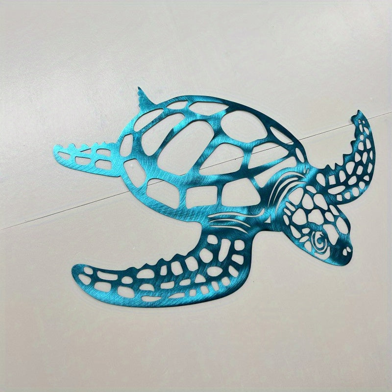 Les fabricants fournissent une station indépendante transfrontalière Art mural doré Tortue de mer Artisanat en métal doré Décorations de salon d'intérieur