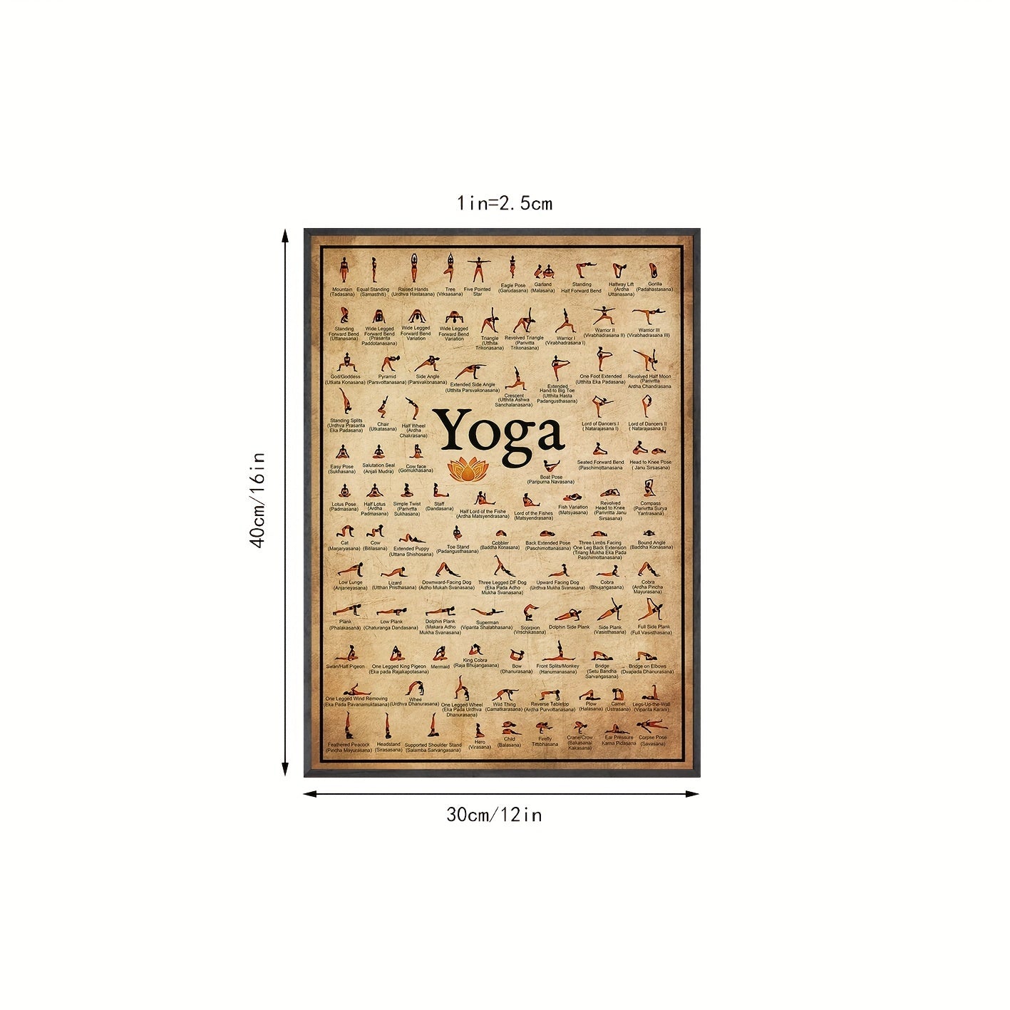 Affiche de postures de yoga - 1 pièce - Exercices à domicile - Salle de sport - Ashtanga - Décoration murale pour salon