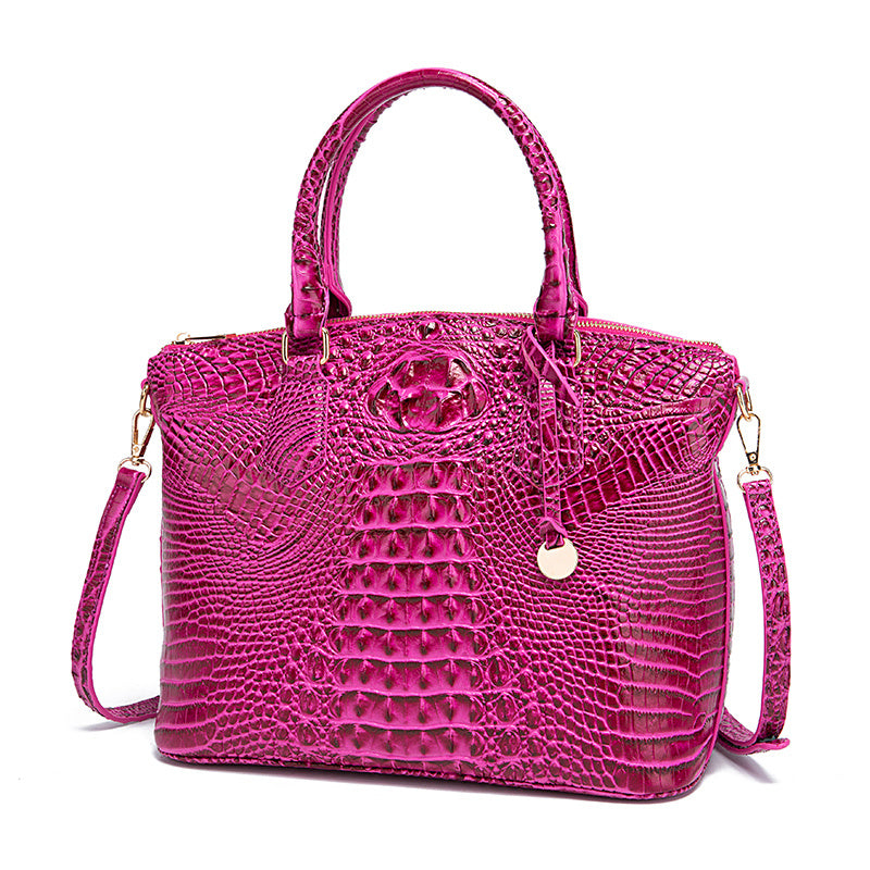Fashion-Forward Crocodile Pattern Tote Bag - Double Handle Work Purse with Secure Zipper Closure - Perfect for Stylish, Professional Women - A Trendy Daily Accessory
