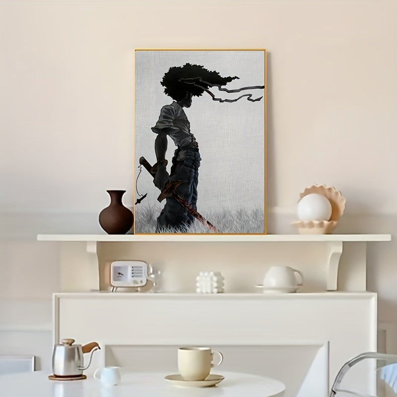 1 adet Afrika Samurayı Anime Poster, Oda Estetiği Poster, Dekorasyon Boyama, Tuval Duvar Sanatı, Oturma Odası Poster, Yatak Odası Boyama, Ev Dekoru, Çerçevesiz