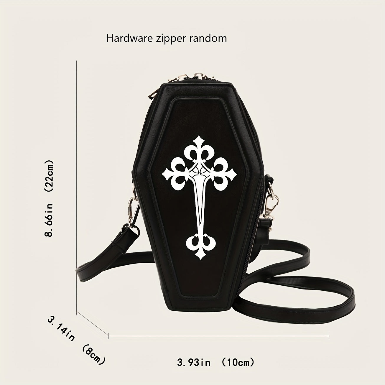 Spooky Coffin Shaped Crossbody Bag - Fashionable Y2K Novelty Purse with Adjustable Shoulder Strap, Perfect for Halloween Ghost, Skull, Elf Cosplay, Alternative Fashion and Gothic Style Enthusiasts