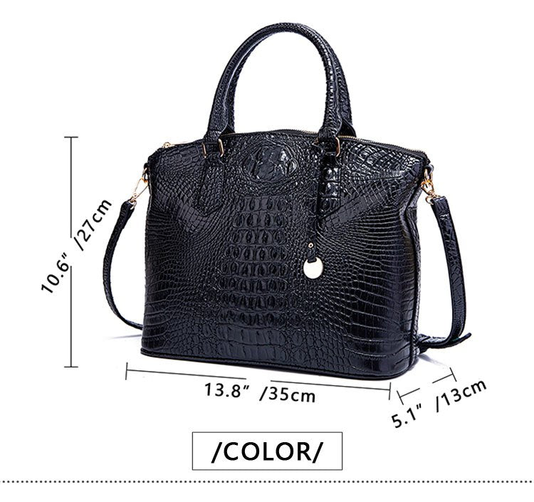 Fashion-Forward Crocodile Pattern Tote Bag - Double Handle Work Purse with Secure Zipper Closure - Perfect for Stylish, Professional Women - A Trendy Daily Accessory