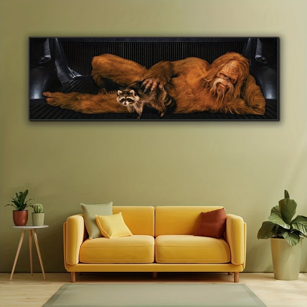 1pc Canvas Poster, Modern Art, Primitive Human Wall Art Canvas Painting, Animal Poster, Ideal Gift For Bedroom, Decor Wall Art, Wall Decor, Fall Decor, Wall Decor, Room Decoration, No Frame