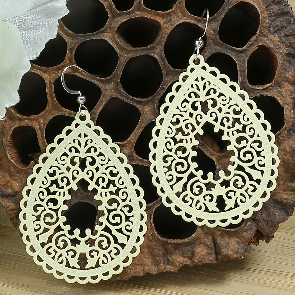 Enchanting Bohemian Dangle Earrings - Vibrant Waterdrop Shapes in Multicolor - Eye-Catching Party Fashion Ornaments for Women