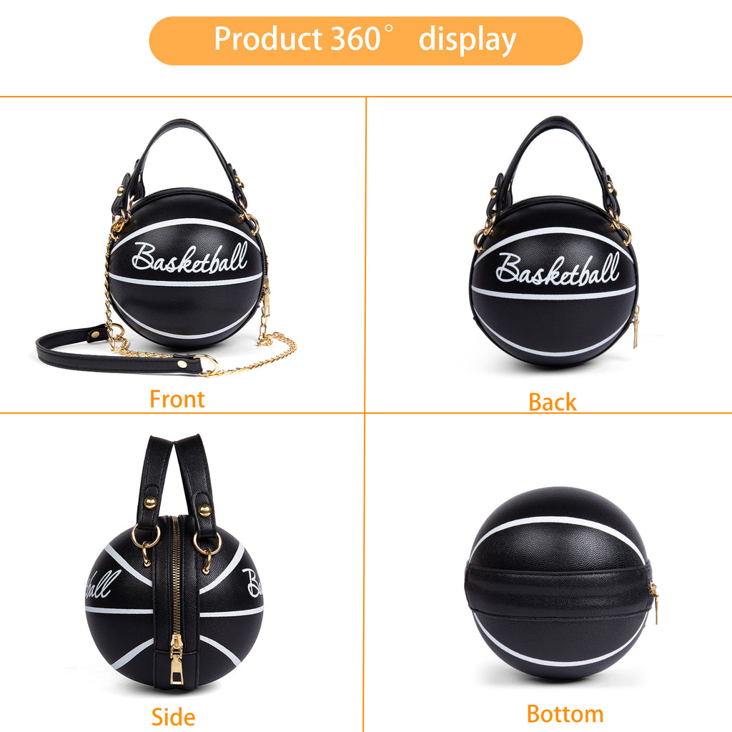 Fashion-Forward Basketball-Shaped Y2K Chain Bag - Retro-Trendy Crossbody & Shoulder Purse with Durable PU Leather, Chic Top Handle, and Adjustable Strap for Versatile Style