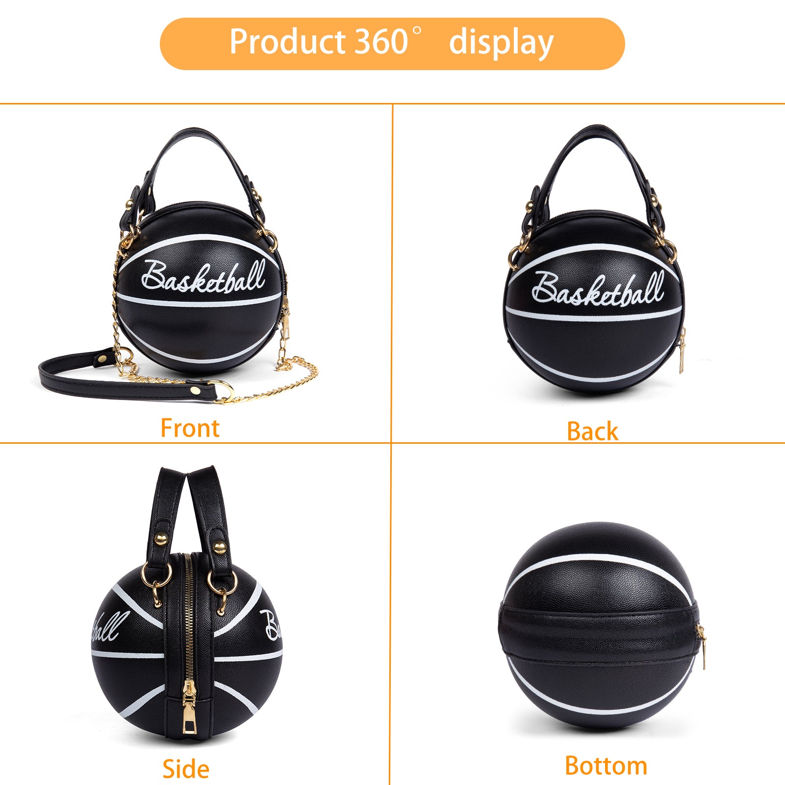 Fashion-Forward Basketball-Shaped Y2K Chain Bag - Retro-Trendy Crossbody & Shoulder Purse with Durable PU Leather, Chic Top Handle, and Adjustable Strap for Versatile Style