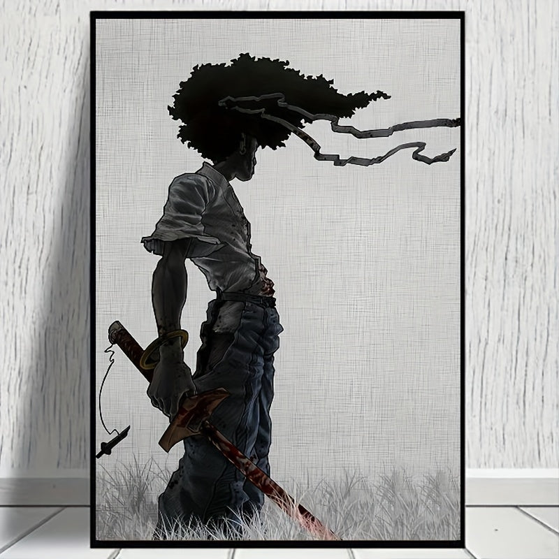 1 adet Afrika Samurayı Anime Poster, Oda Estetiği Poster, Dekorasyon Boyama, Tuval Duvar Sanatı, Oturma Odası Poster, Yatak Odası Boyama, Ev Dekoru, Çerçevesiz