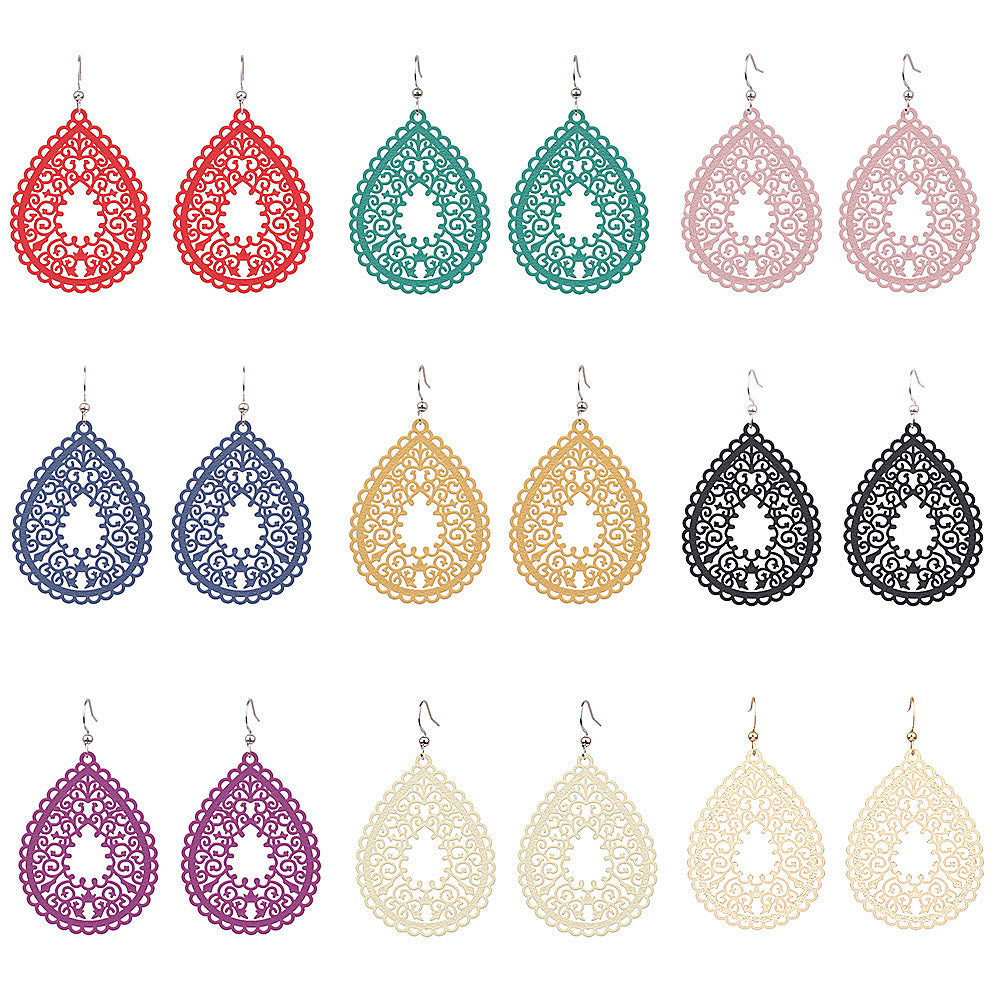 Enchanting Bohemian Dangle Earrings - Vibrant Waterdrop Shapes in Multicolor - Eye-Catching Party Fashion Ornaments for Women