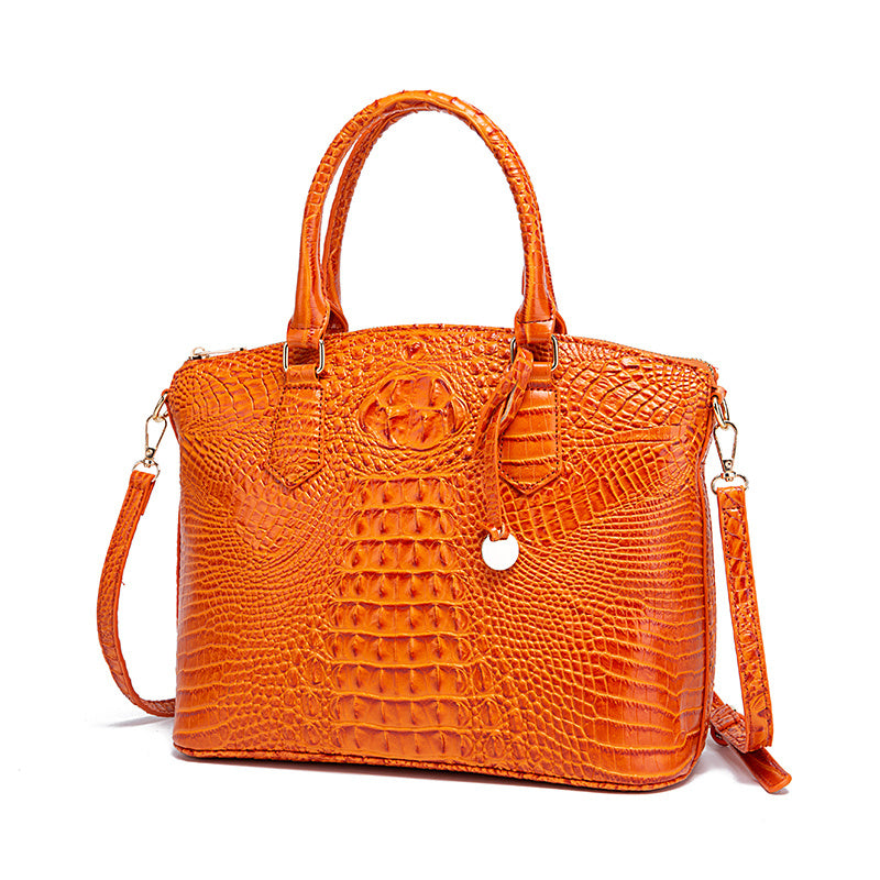 Fashion-Forward Crocodile Pattern Tote Bag - Double Handle Work Purse with Secure Zipper Closure - Perfect for Stylish, Professional Women - A Trendy Daily Accessory