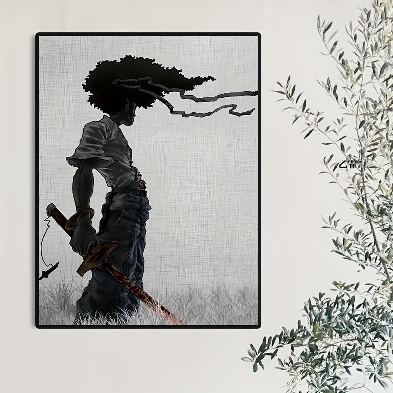 1 adet Afrika Samurayı Anime Poster, Oda Estetiği Poster, Dekorasyon Boyama, Tuval Duvar Sanatı, Oturma Odası Poster, Yatak Odası Boyama, Ev Dekoru, Çerçevesiz
