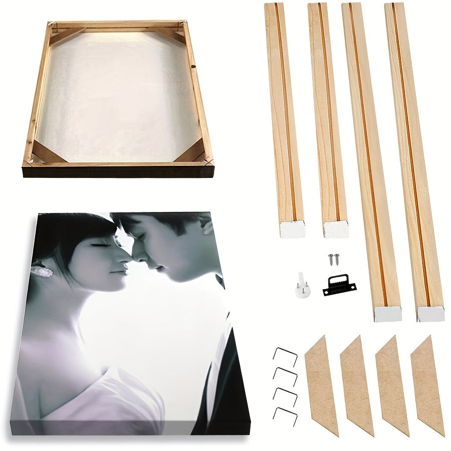 1 set Easy-to-Use DIY Wood Canvas Stretcher Frame Kit for Gallery Wrap Oil Paintings - Perfect for Wall Art Decor