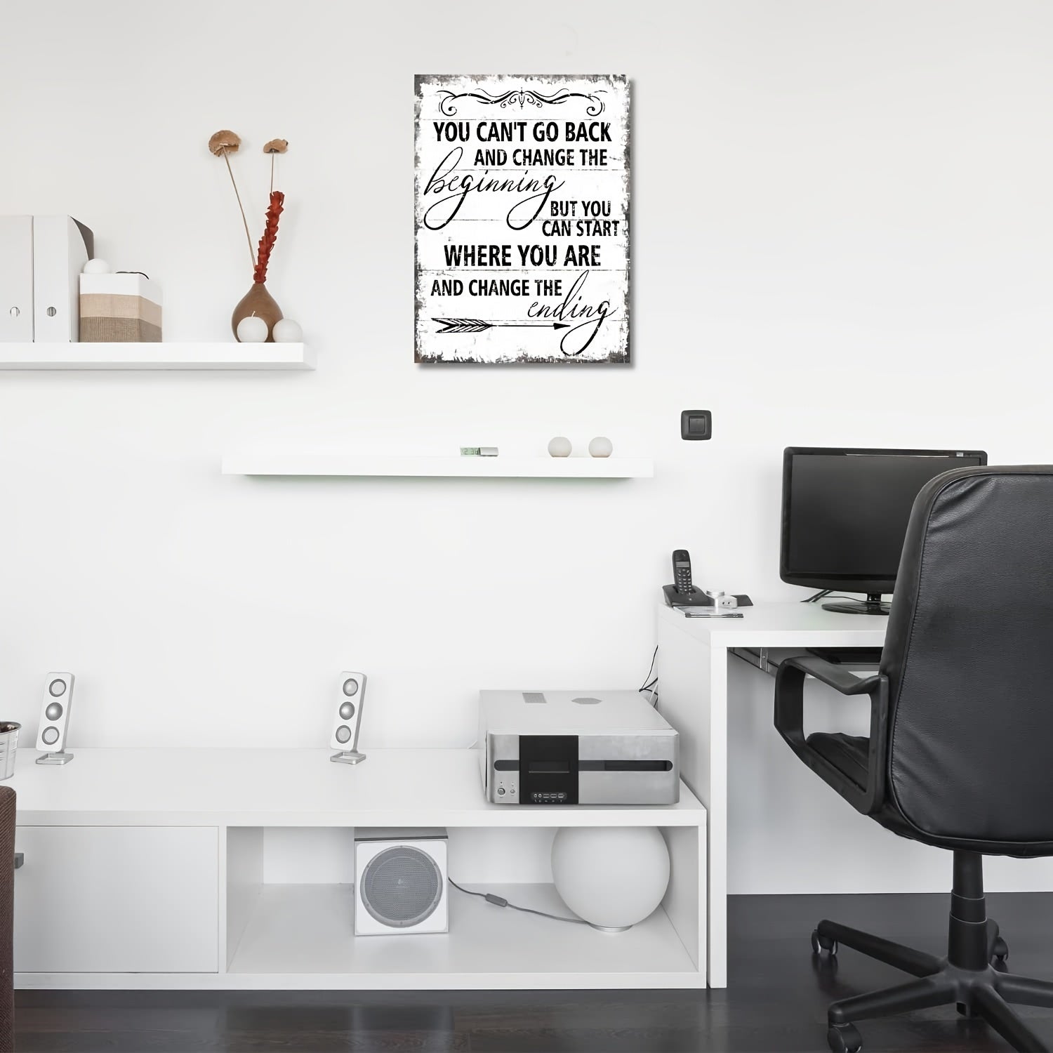 [Décoration murale inspirante 60 x 40 cm] 1 pièce d'art mural inspirant noir et blanc, décoration de bureau, impressions sur toile rustiques et motivantes pour chambre | salon | bureau | salle de classe 60 x 40 cm, sans cadre, Aïd al-Adha M