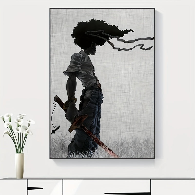 1 adet Afrika Samurayı Anime Poster, Oda Estetiği Poster, Dekorasyon Boyama, Tuval Duvar Sanatı, Oturma Odası Poster, Yatak Odası Boyama, Ev Dekoru, Çerçevesiz