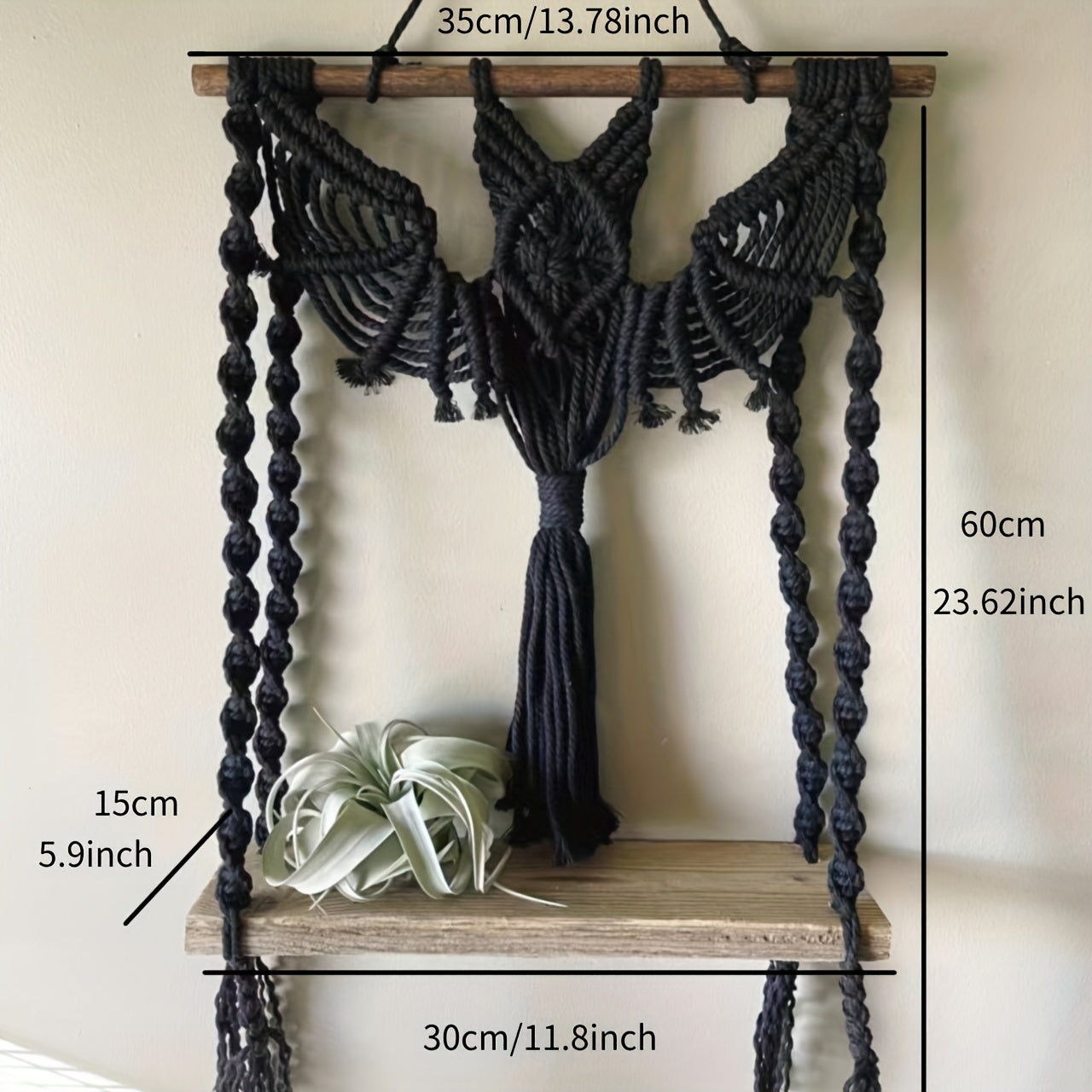 1pc Gothic Bat Decoration Wall Art Hanging Plant Rack With Lace For Room Decor, Fall Farmhouse Room Decor, Home Halloween Decor
